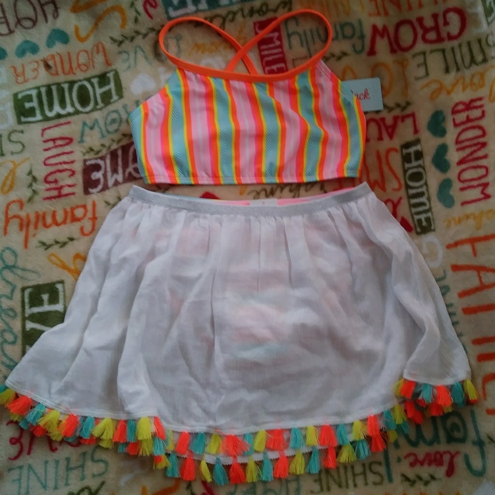 Swim Suit 3-Piece Multi Color Medium 7/8 & XXL